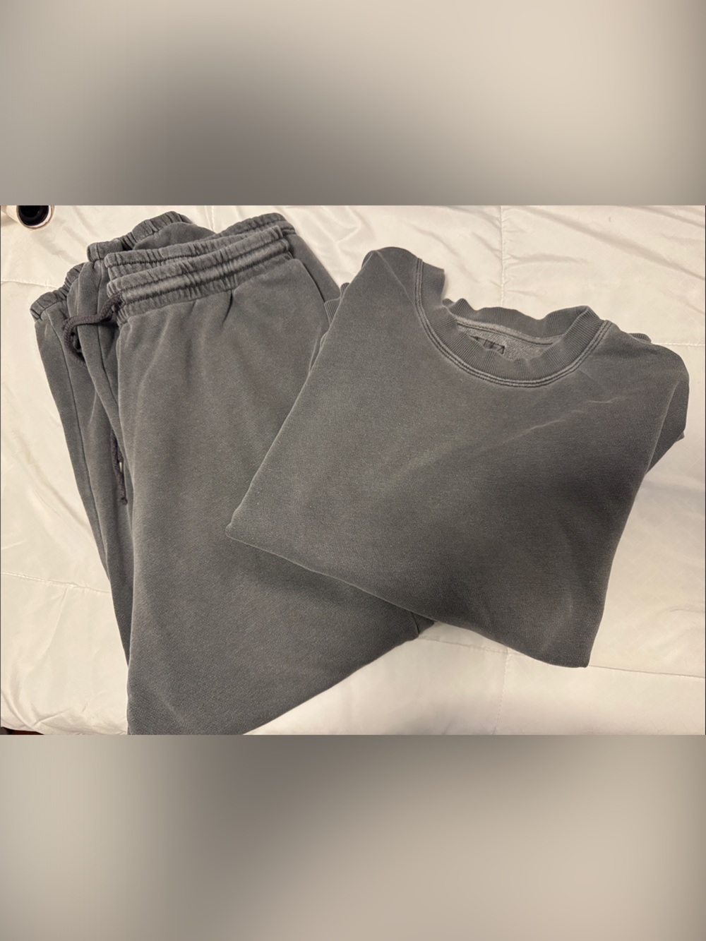 Charcoal Gray Crewneck Sweatshirt & Jogger Set